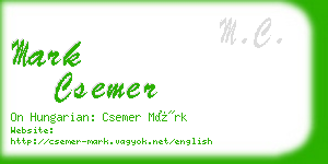 mark csemer business card